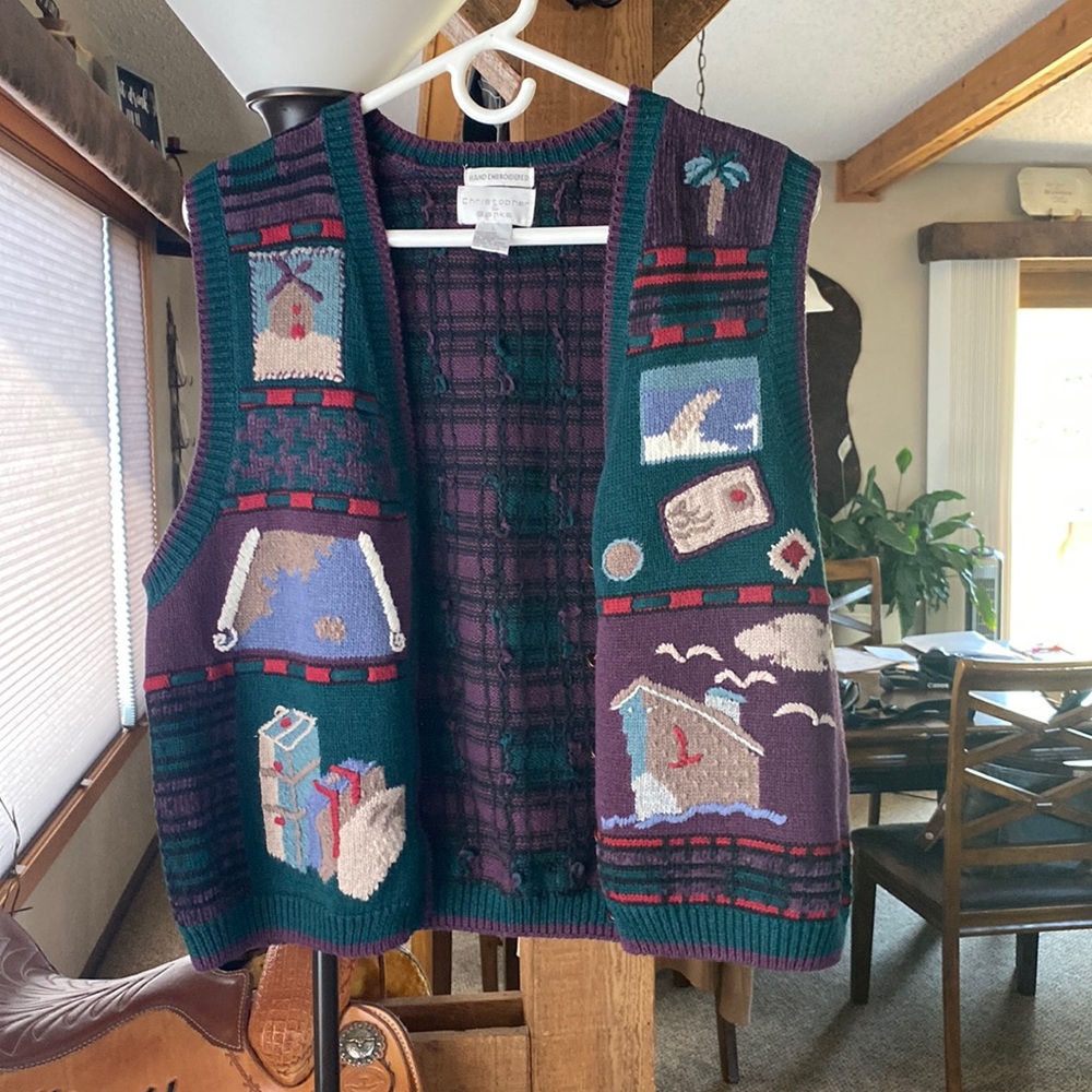Large printed sweater vest
